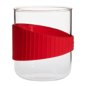 Glass Mug 'Office' Red