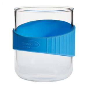 Glass Mug 'Office' Blue