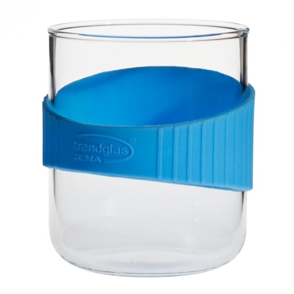 Glass Mug 'Office' Blue
